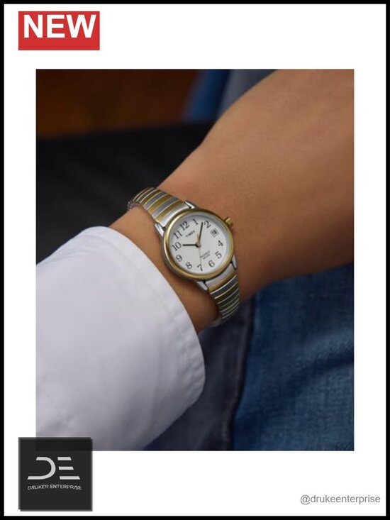 White Dial Arabic Numerals Date Window Stainless Steel Expansion Band Indiglo main image 5